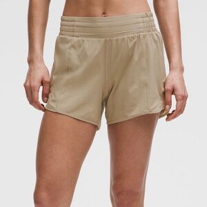 NWT Lululemon Hotty Hot High Rise Short 4” Size 8 Sheer Oak color